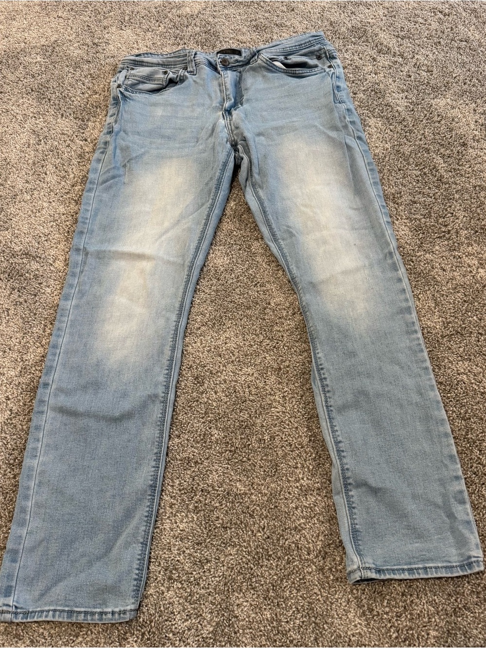 Light Blue Men's Slim Straight Jeans